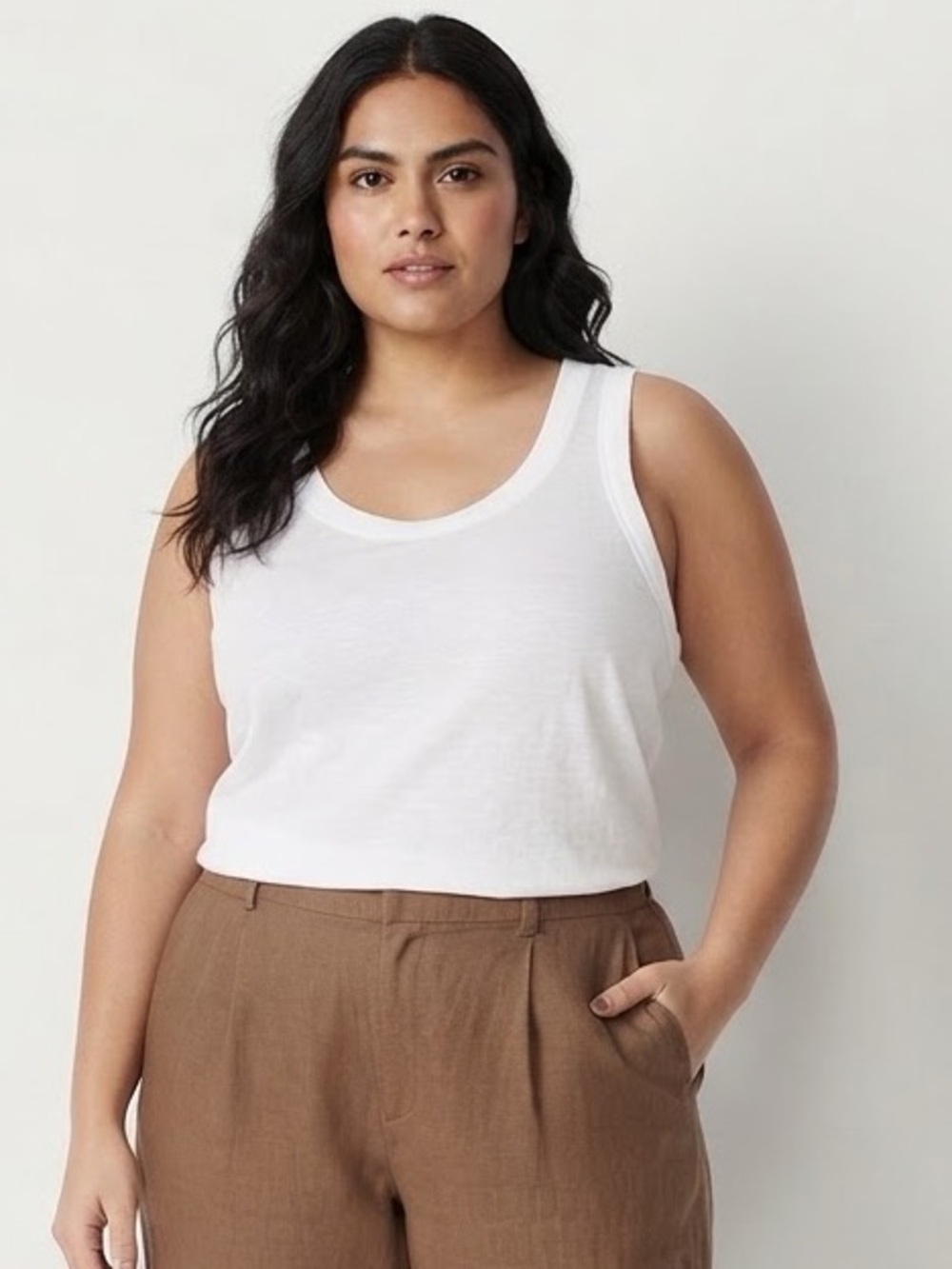 a.n.a Womens Plus U Neck Sleeveless Tank Top Size 1X NWT